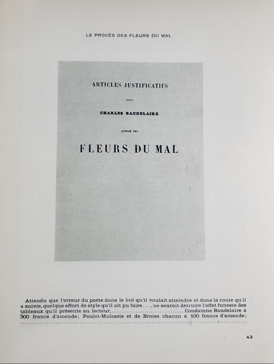 Soupault (philippe) - Baudelaire. Rieder, 1931, Copy Number 2 On Vellum.-photo-6