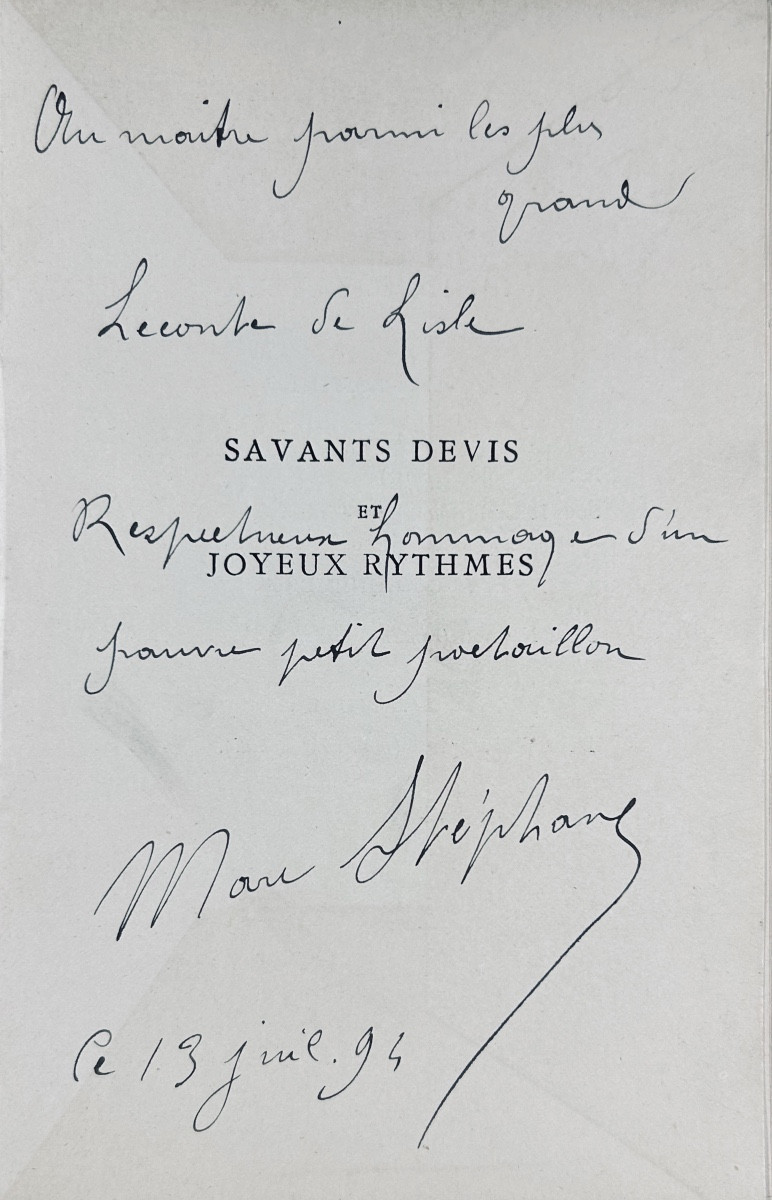 STÉPHANE (Marc) - Savants devis & joyeux rythmes d'un buveur de Soleil. Chez l'auteur, 1894.