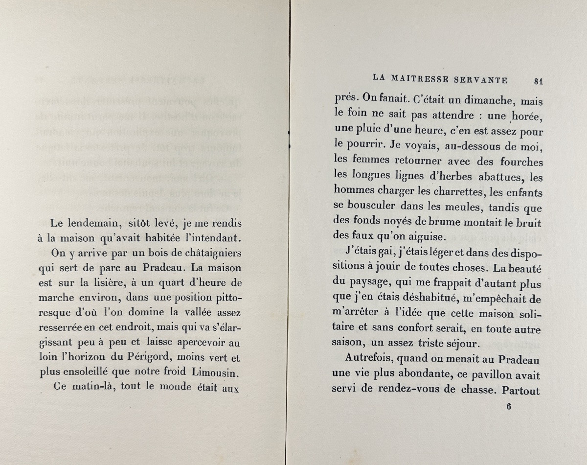 Tharaud (jérome Et Jean) - The Servant Mistress. Plon, 1921, Numbered Copy On Pure Thread.-photo-3