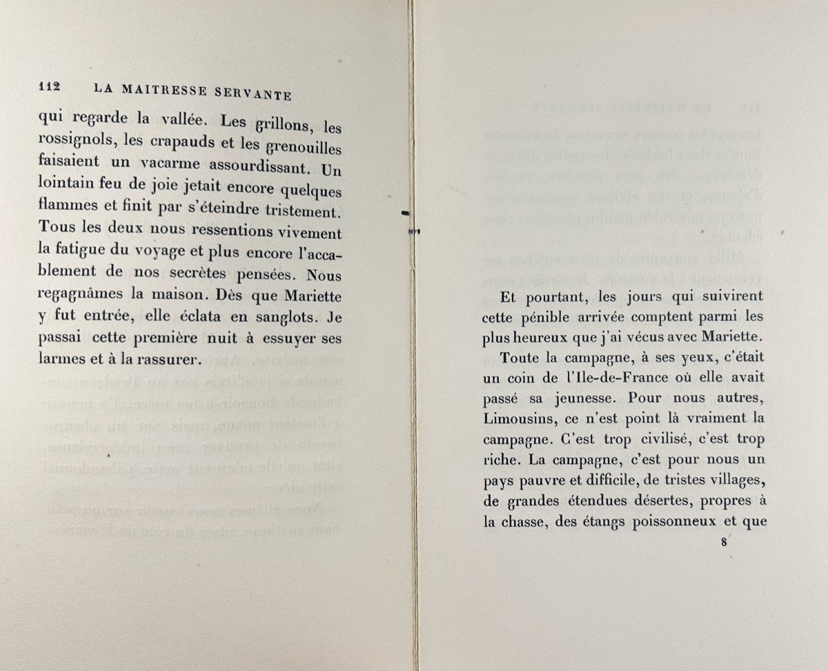 Tharaud (jérome Et Jean) - The Servant Mistress. Plon, 1921, Numbered Copy On Pure Thread.-photo-4