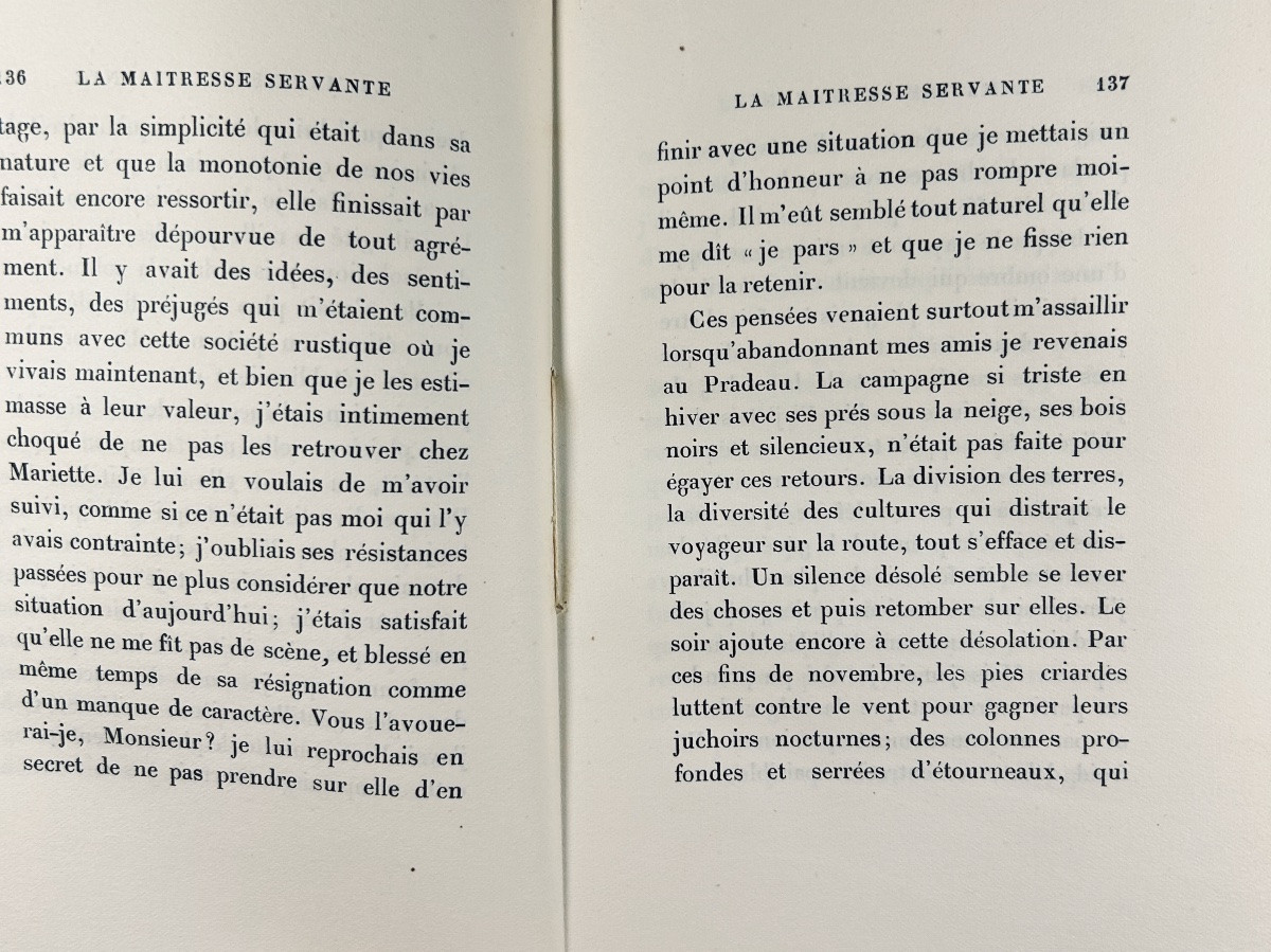Tharaud (jérome Et Jean) - The Servant Mistress. Plon, 1921, Numbered Copy On Pure Thread.-photo-5