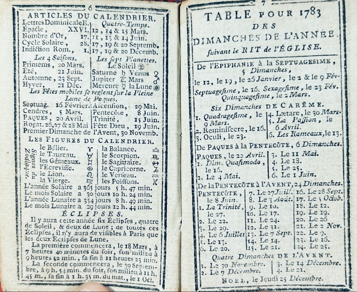Le trésor des almanachs, étrennes nationales. Cailleau, 1783, reliure plein maroquin d'époque.-photo-2