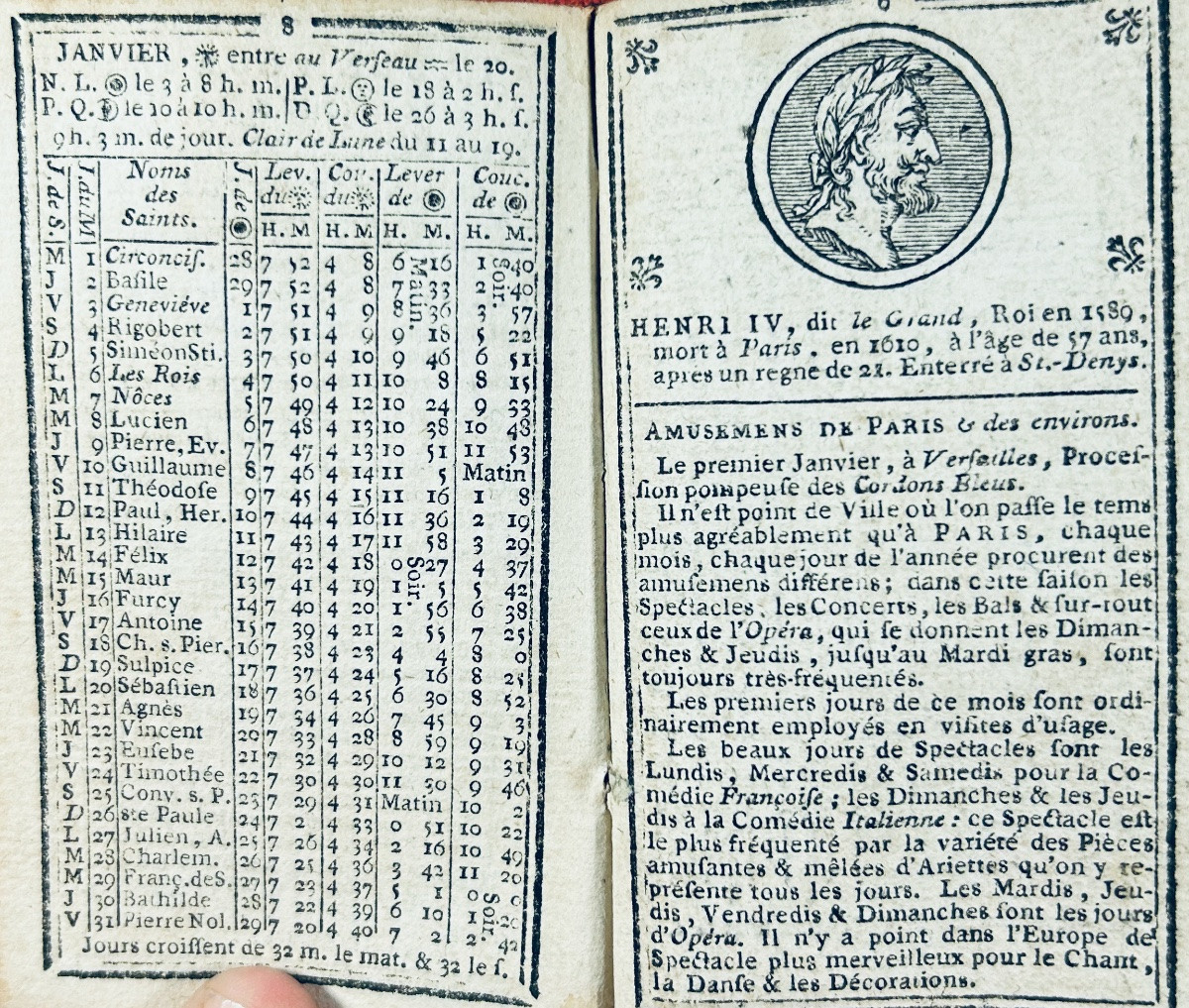 Le trésor des almanachs, étrennes nationales. Cailleau, 1783, reliure plein maroquin d'époque.-photo-3