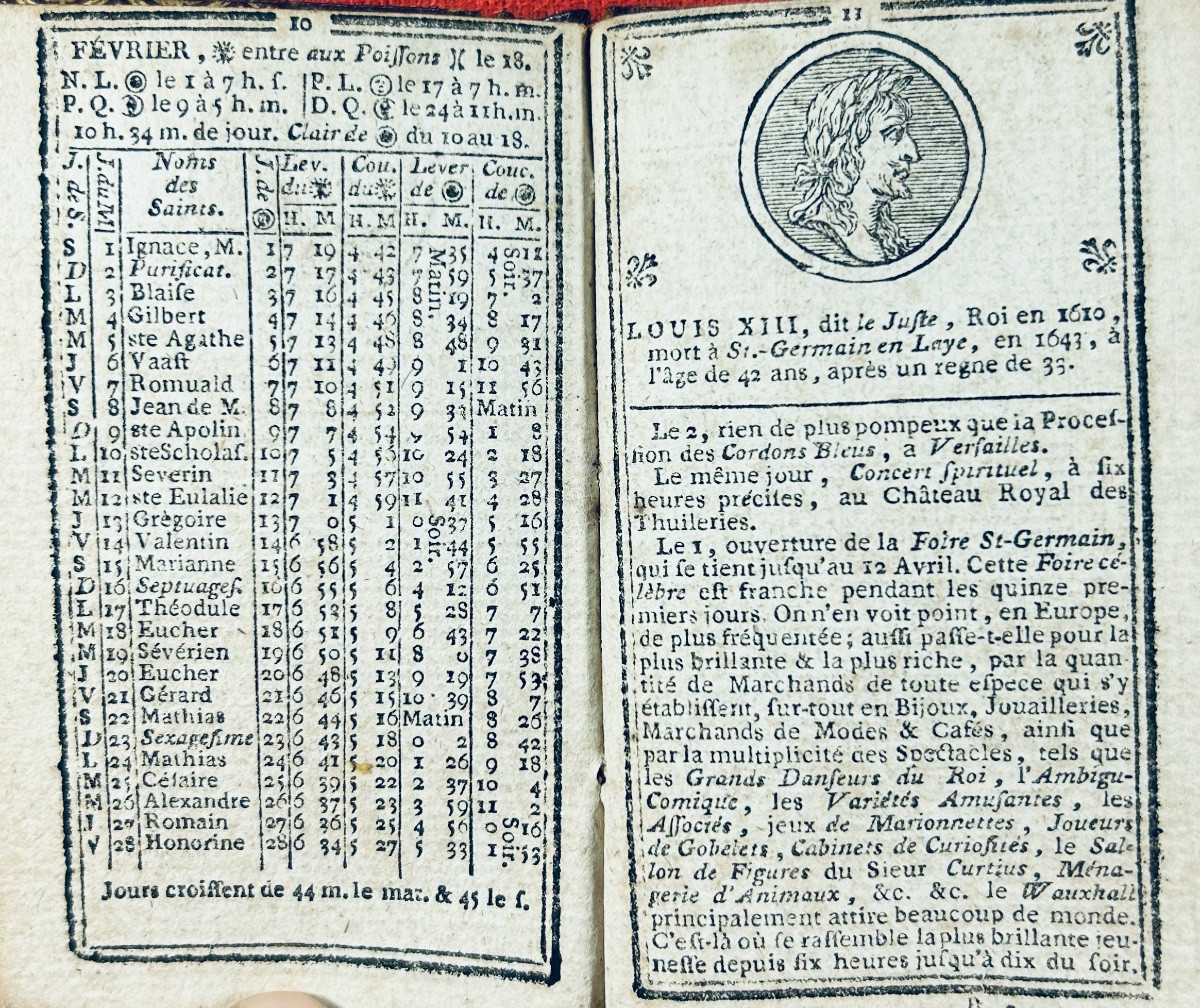 Le trésor des almanachs, étrennes nationales. Cailleau, 1783, reliure plein maroquin d'époque.-photo-4