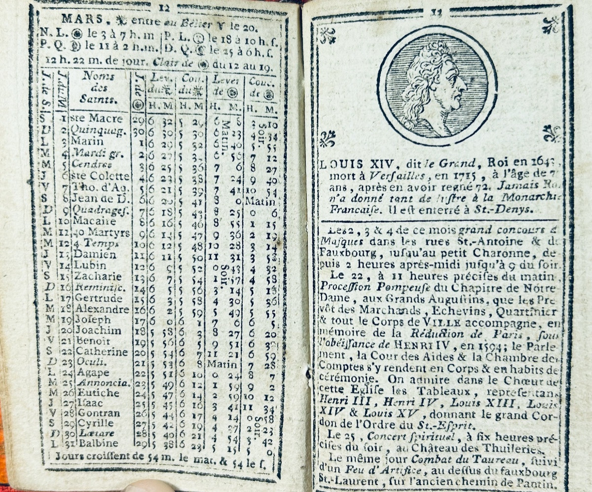 Le trésor des almanachs, étrennes nationales. Cailleau, 1783, reliure plein maroquin d'époque.-photo-5