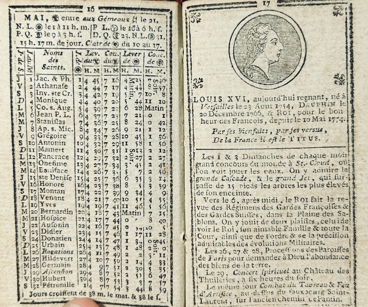 Le trésor des almanachs, étrennes nationales. Cailleau, 1783, reliure plein maroquin d'époque.-photo-7