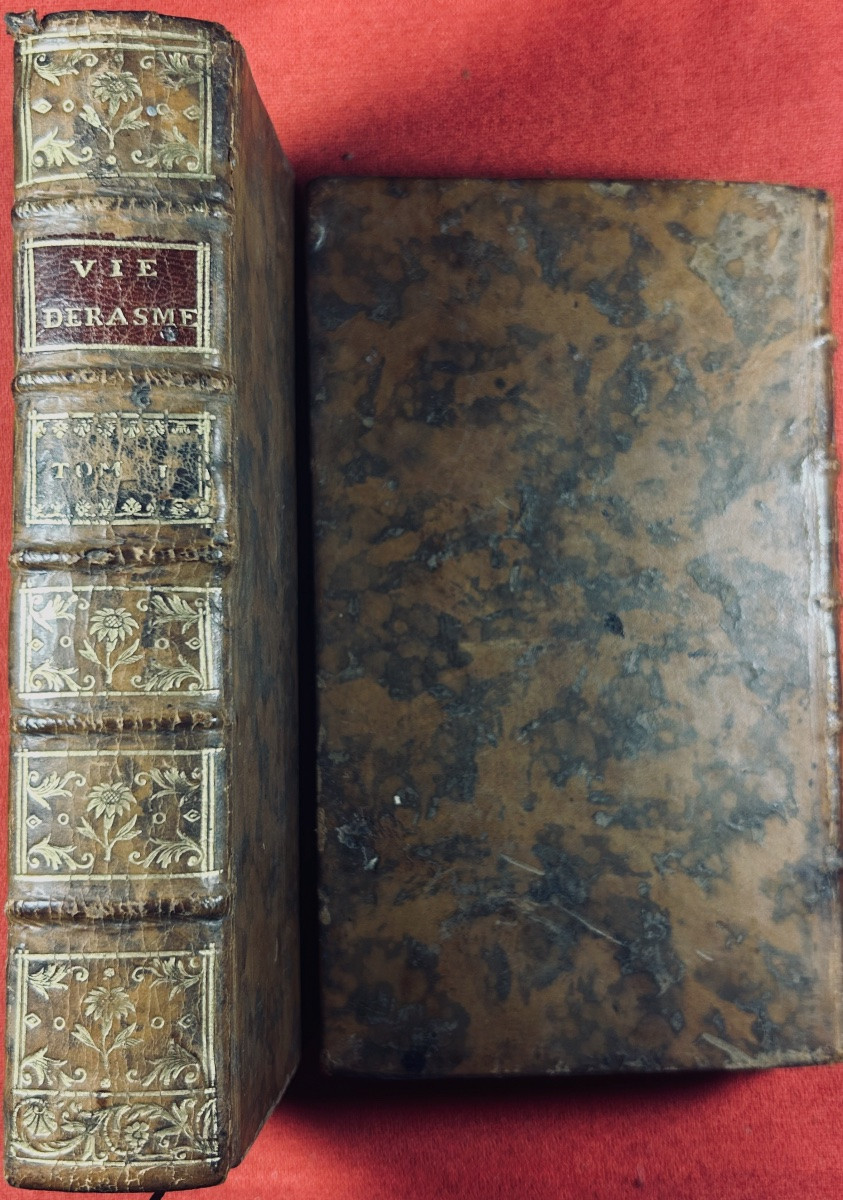 BURIGNY (Jean Levesque de) - Vie d'Érasme. Debure, 1757, 2 volumes en reliure de l'époque.-photo-4