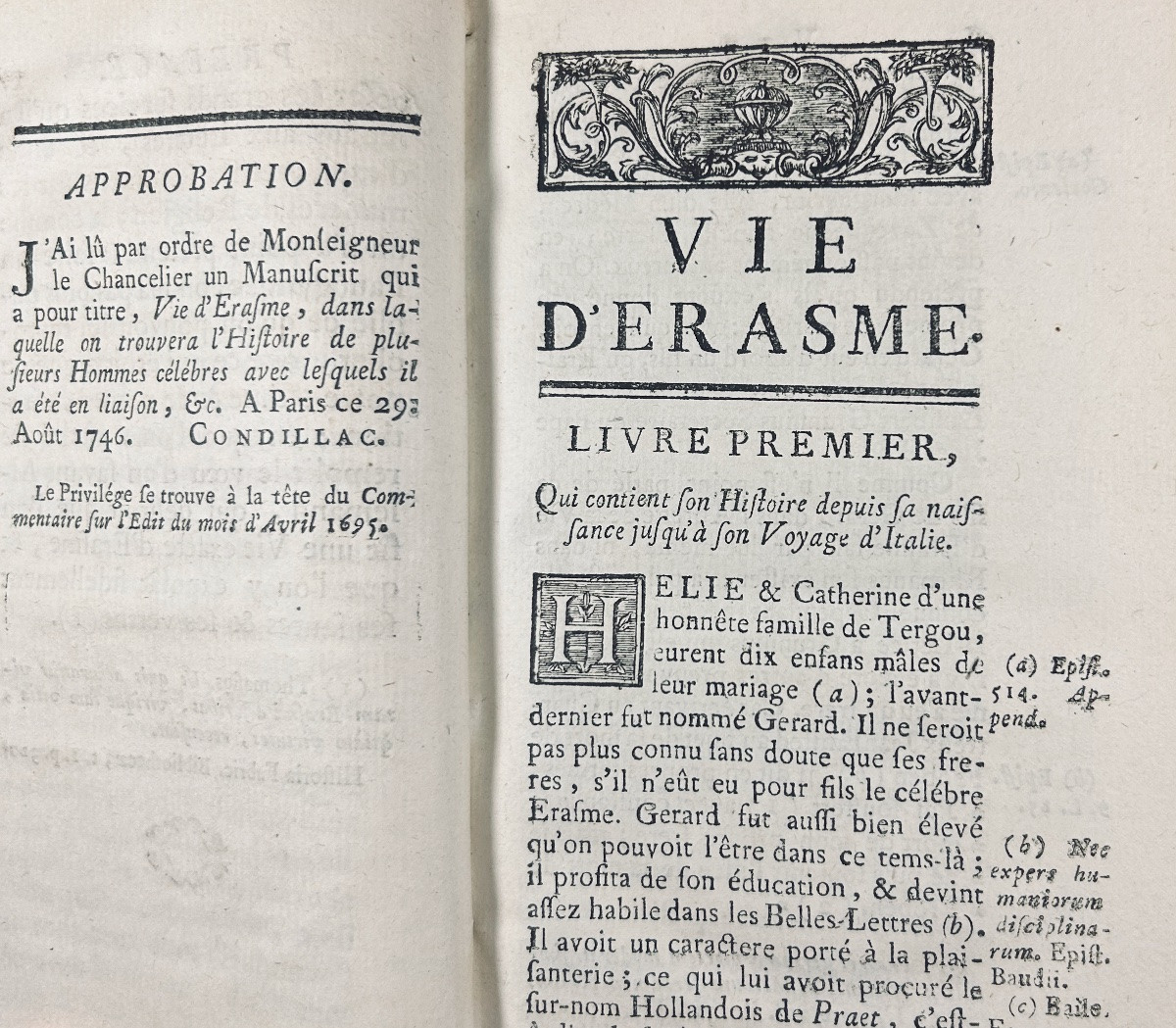 BURIGNY (Jean Levesque de) - Vie d'Érasme. Debure, 1757, 2 volumes en reliure de l'époque.-photo-2