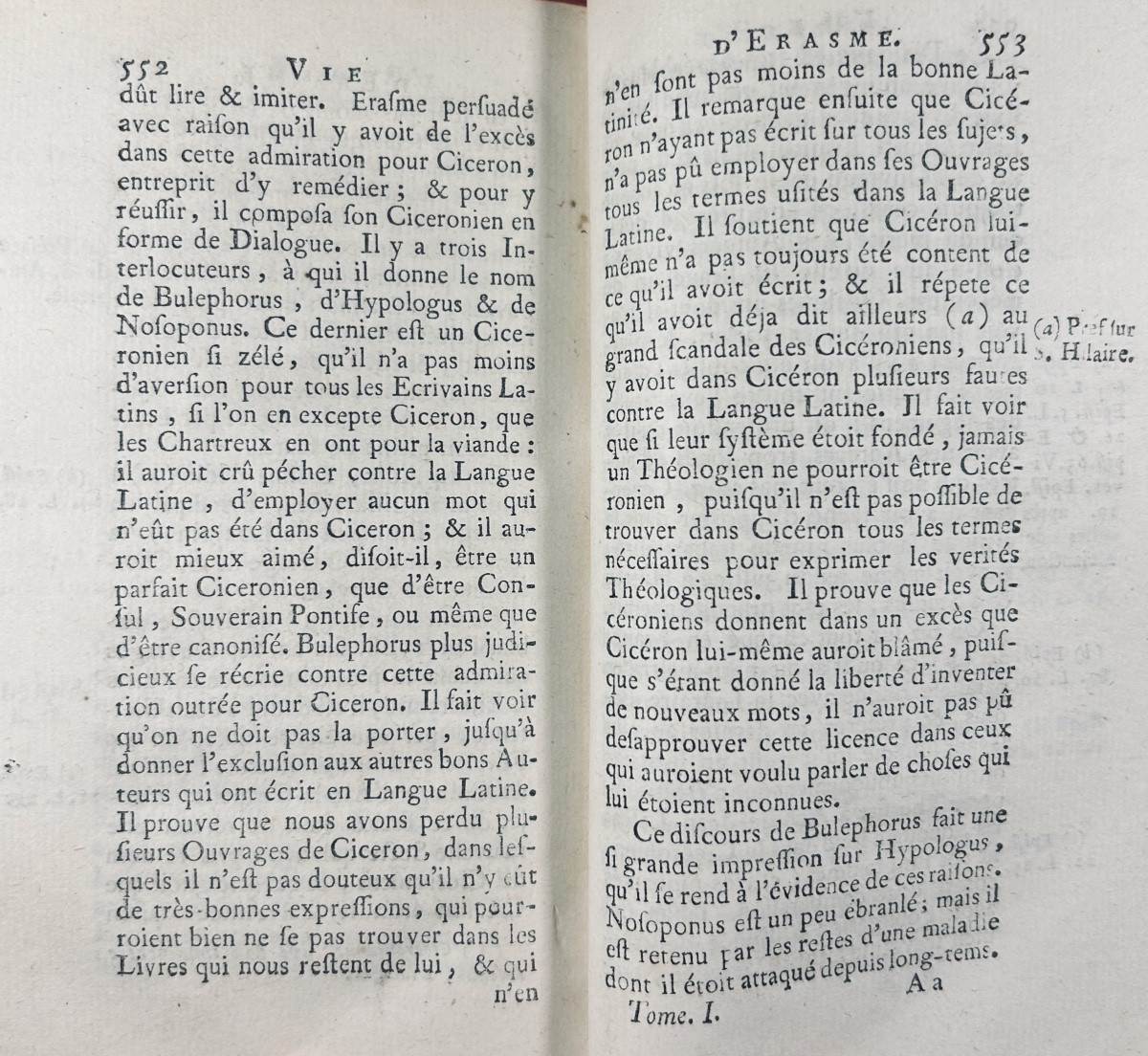 BURIGNY (Jean Levesque de) - Vie d'Érasme. Debure, 1757, 2 volumes en reliure de l'époque.-photo-4