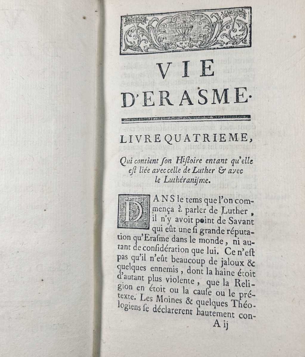 BURIGNY (Jean Levesque de) - Vie d'Érasme. Debure, 1757, 2 volumes en reliure de l'époque.-photo-6