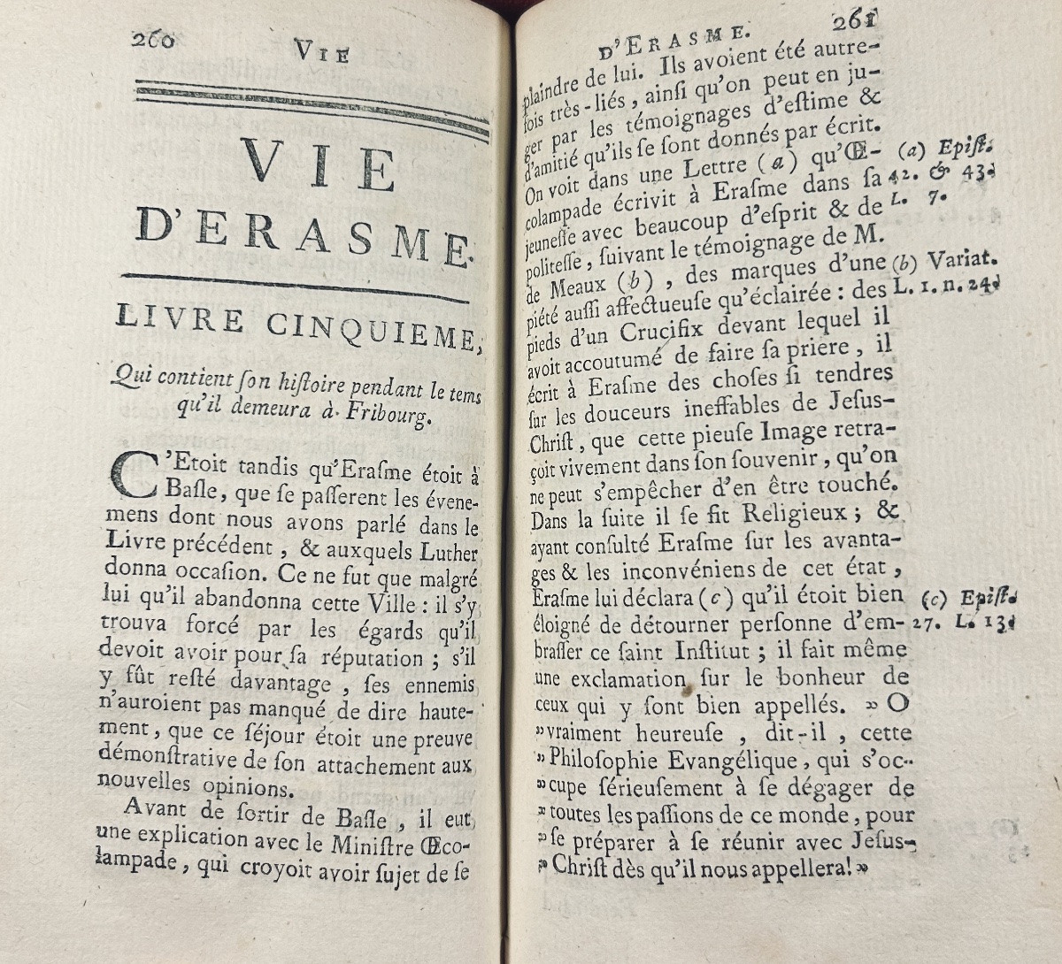BURIGNY (Jean Levesque de) - Vie d'Érasme. Debure, 1757, 2 volumes en reliure de l'époque.-photo-7