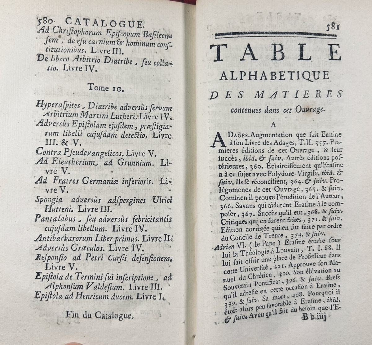 BURIGNY (Jean Levesque de) - Vie d'Érasme. Debure, 1757, 2 volumes en reliure de l'époque.-photo-8