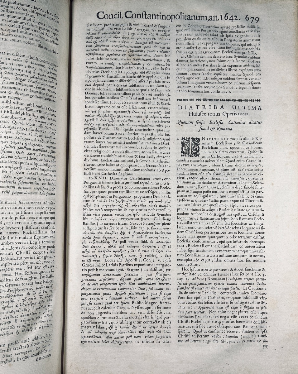 Cabassut - Notitia Ecclesiastica Historiarum, Conciliorum. Posuel, 1690, Binding With Arms.-photo-7