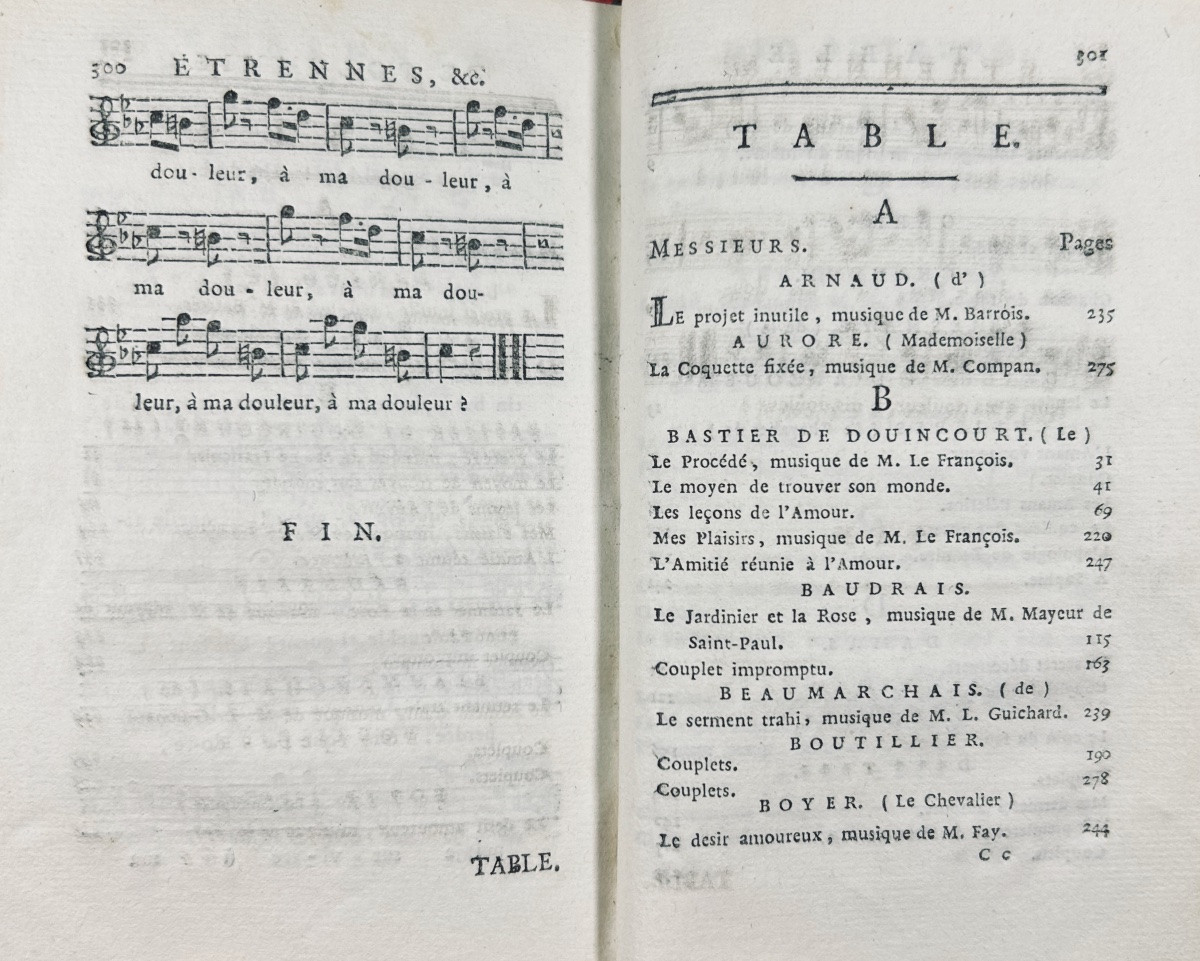 [CHANSONS] - Étrennes de polymnie ; choix de chansons, romances, vaudevilles, etc... 1788.-photo-7