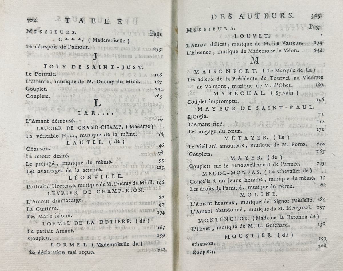 [CHANSONS] - Étrennes de polymnie ; choix de chansons, romances, vaudevilles, etc... 1788.-photo-8