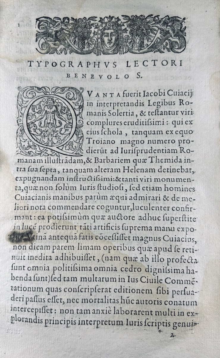CUJAS - Juris civilis interpretum nostri seculi facile. Crespin, 1610, reliure en vélin.-photo-2