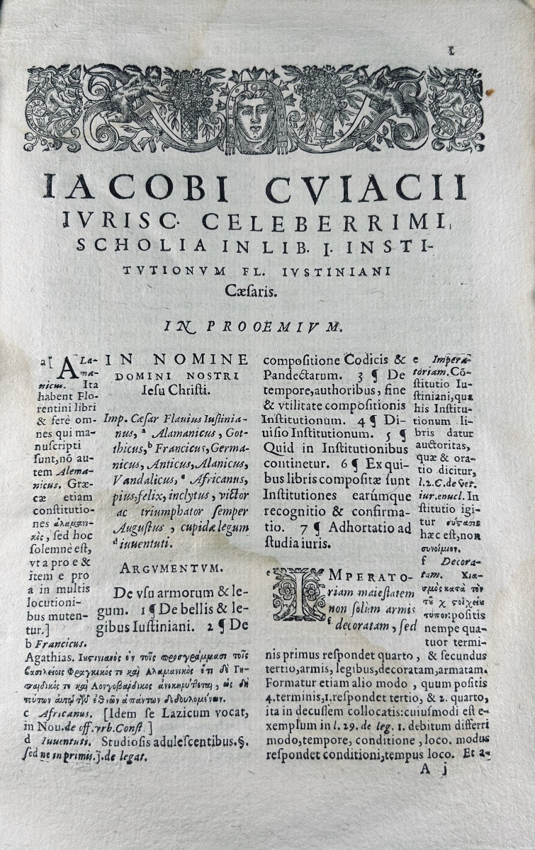 CUJAS - Juris civilis interpretum nostri seculi facile. Crespin, 1610, reliure en vélin.-photo-3