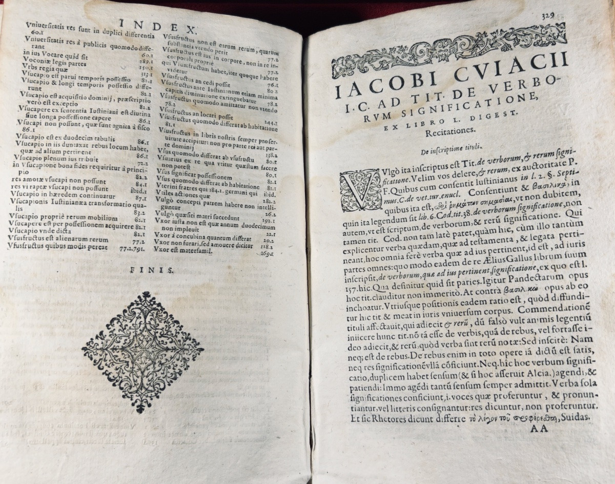 CUJAS - Juris civilis interpretum nostri seculi facile. Crespin, 1610, reliure en vélin.-photo-7