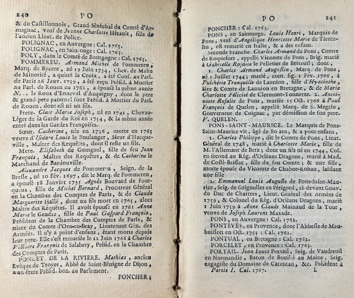 DE LA CHENAY DES BOIS - Calendrier des princes et de la noblesse de France. Duchesne, 1767.-photo-7