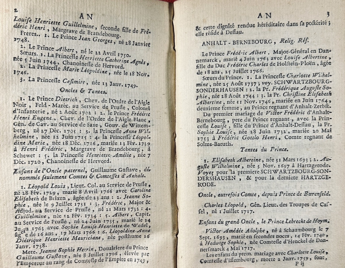 DE LA CHENAY DES BOIS - Calendrier des princes et de la noblesse de France. Duchesne, 1767.-photo-8