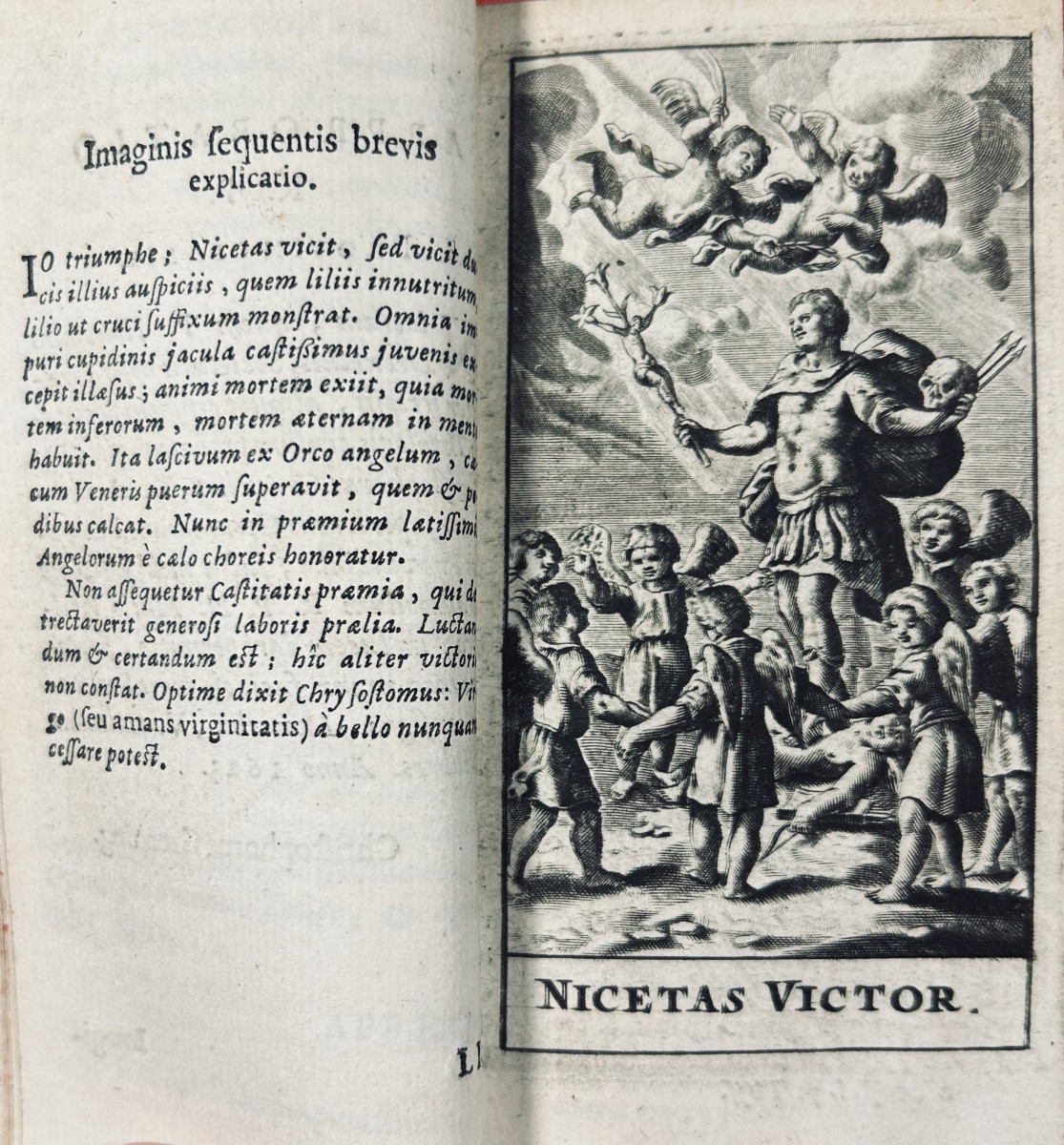 Drexel - Nicetas Feu Triumphata Incontinentia. Cologne, Cornel, 1631, Black Morocco Binding.-photo-3