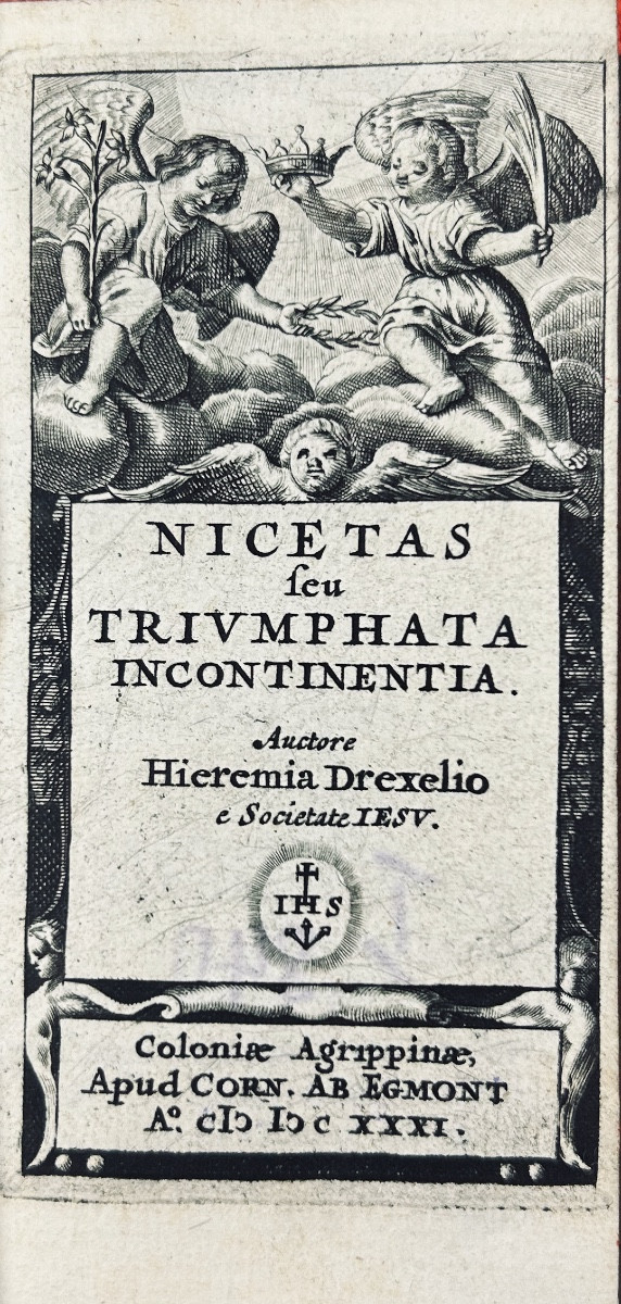Drexel - Nicetas Feu Triumphata Incontinentia. Cologne, Cornel, 1631, Black Morocco Binding.