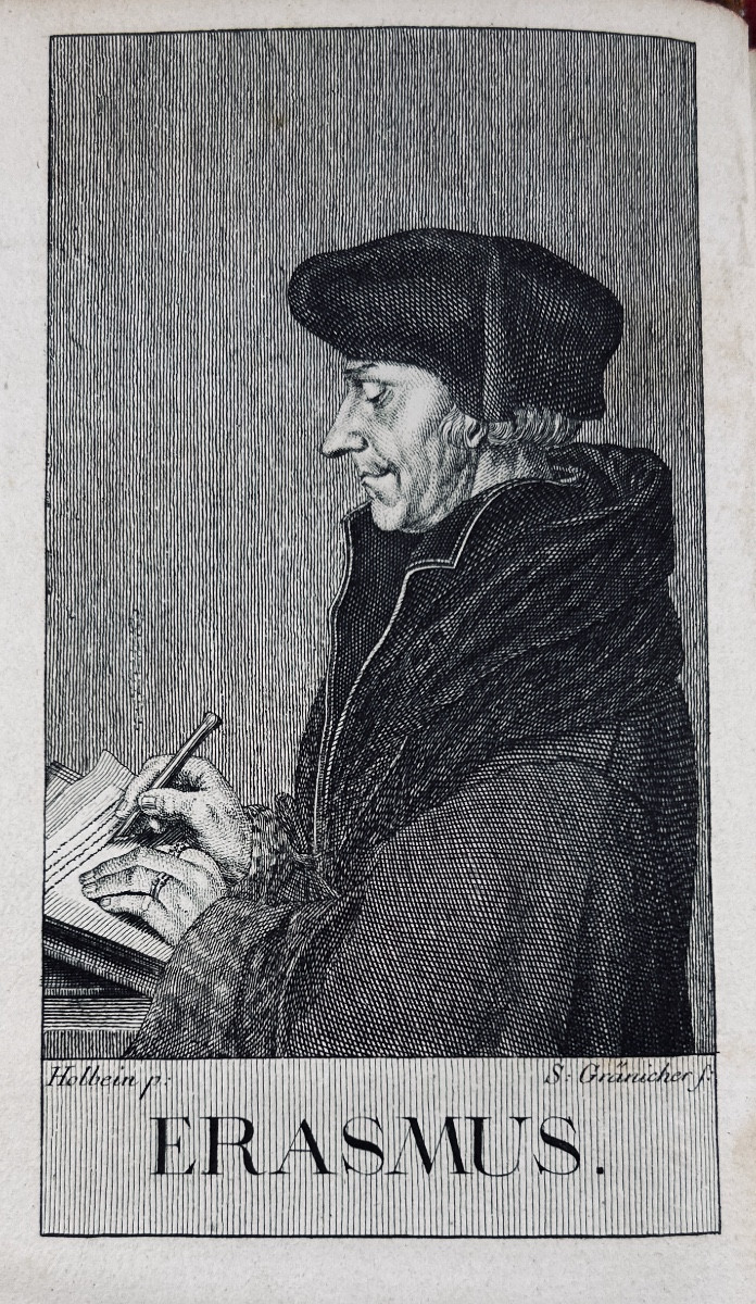 ÉRASME - Eloge de la folie. Thurneysen, 1780. Gravures d'après Holbein. Reliure d'époque.