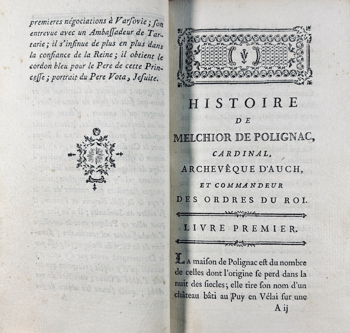 FAUCHER (Chrysostome) - Histoire du cardinal de Polignac. Chez d'Houry, 1777, reliure d'époque.-photo-4