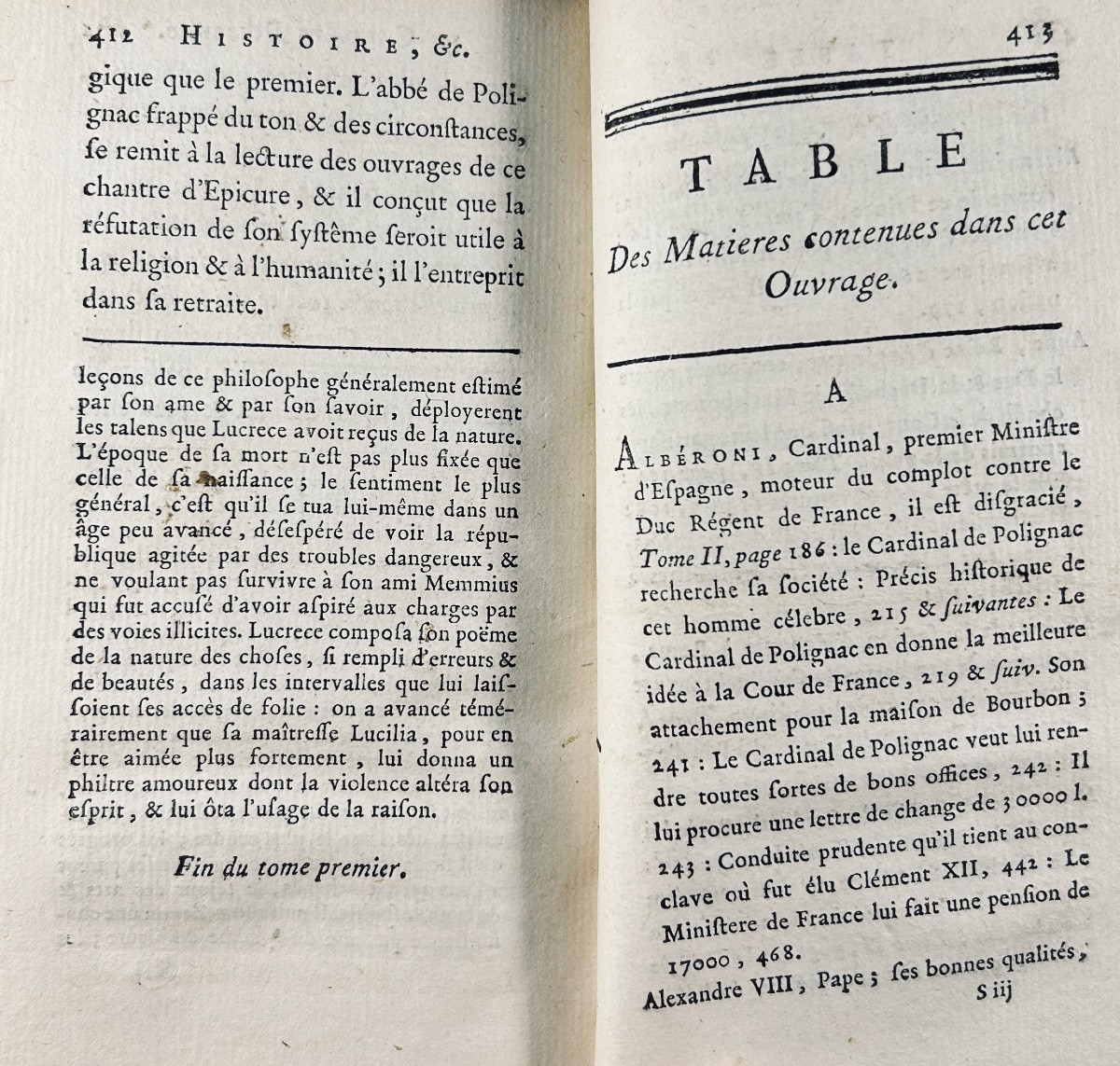 FAUCHER (Chrysostome) - Histoire du cardinal de Polignac. Chez d'Houry, 1777, reliure d'époque.-photo-3