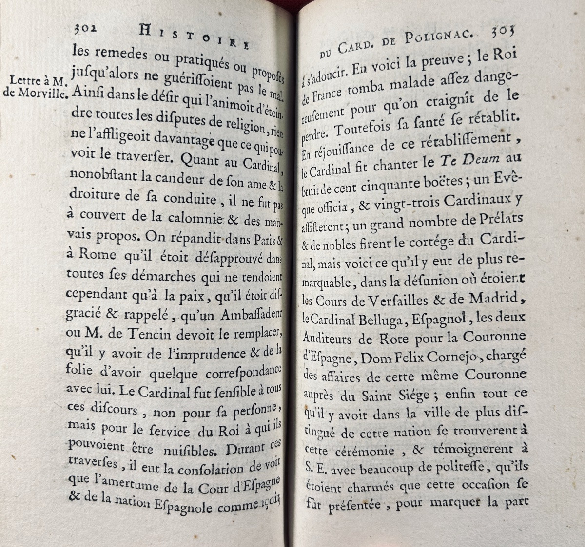 FAUCHER (Chrysostome) - Histoire du cardinal de Polignac. Chez d'Houry, 1777, reliure d'époque.-photo-8