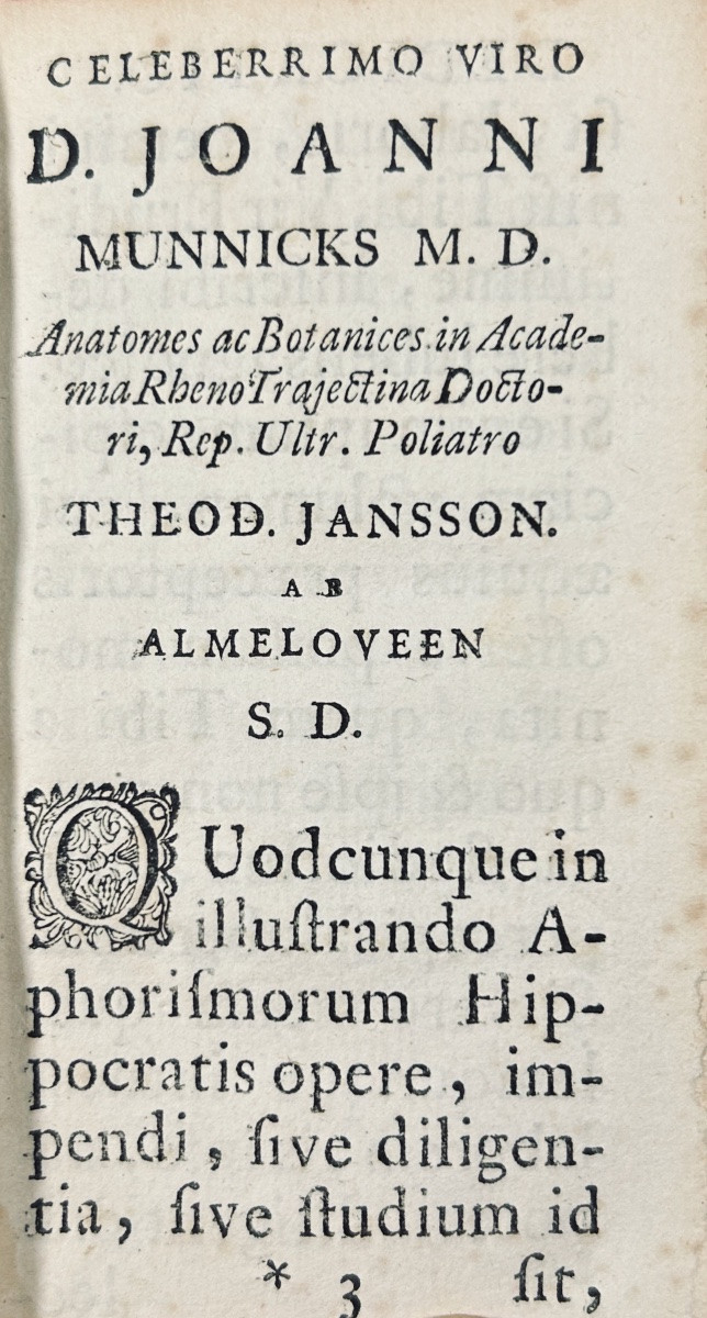 Hippocrates & Celsi - Aphorismi, Variorum Auctotum, Maxim. Langerak, 1732, Period Binding.-photo-2