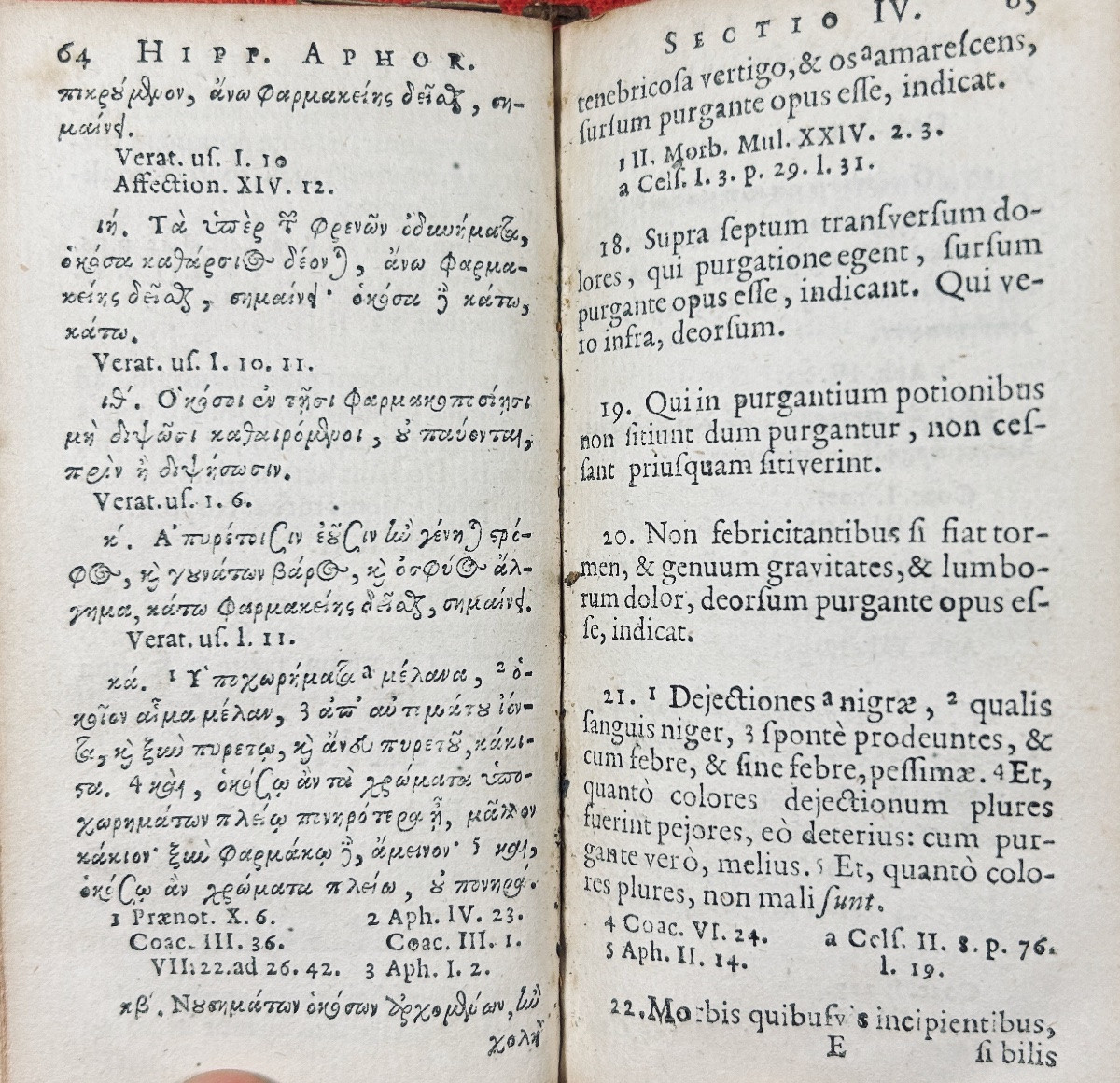 Hippocrates & Celsi - Aphorismi, Variorum Auctotum, Maxim. Langerak, 1732, Period Binding.-photo-2