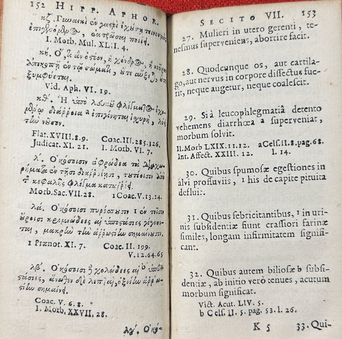 Hippocrates & Celsi - Aphorismi, Variorum Auctotum, Maxim. Langerak, 1732, Period Binding.-photo-4