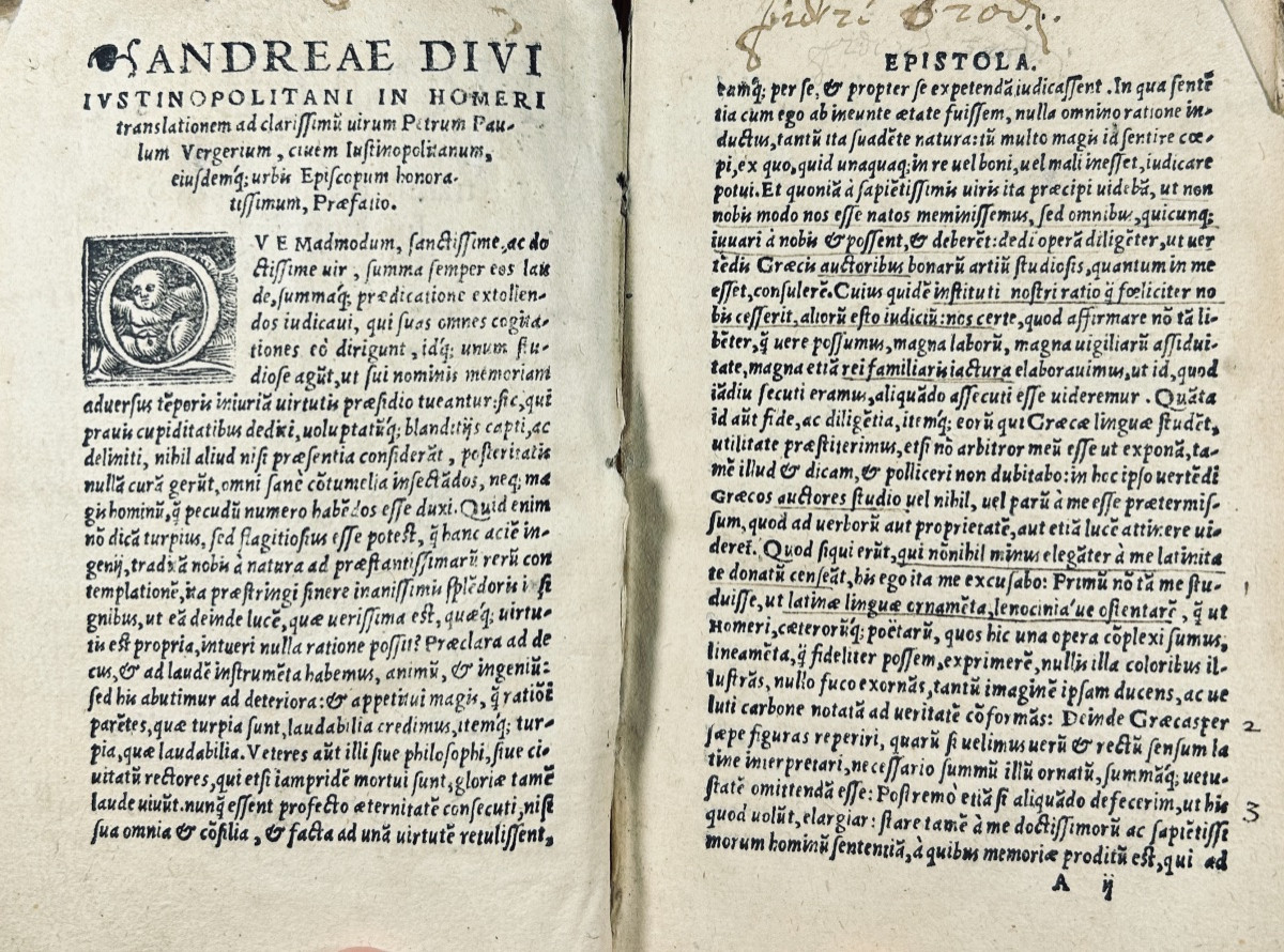 HOMÈRE - Ilias ad verbum translata Dino. Solingen, Soter, 1540, reliure en peau de truie.-photo-3