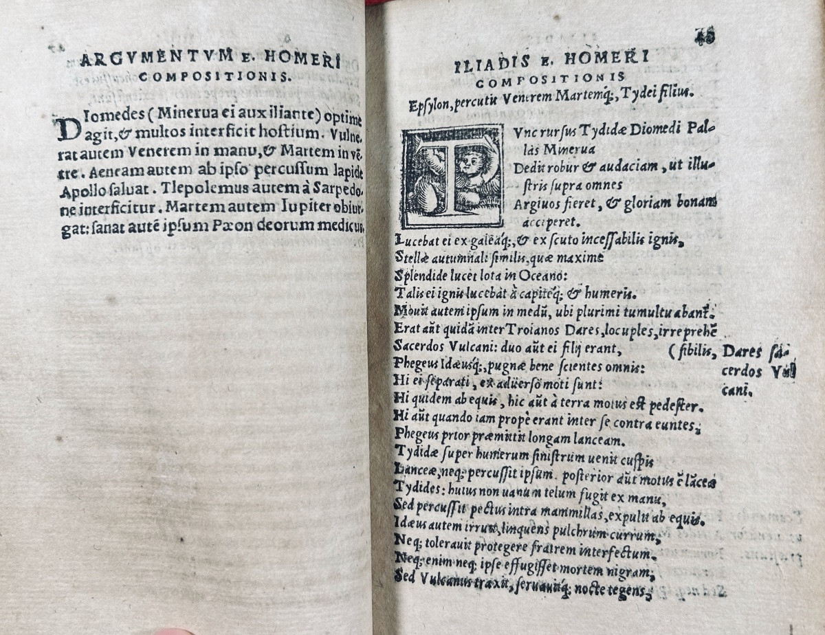 HOMÈRE - Ilias ad verbum translata Dino. Solingen, Soter, 1540, reliure en peau de truie.-photo-5
