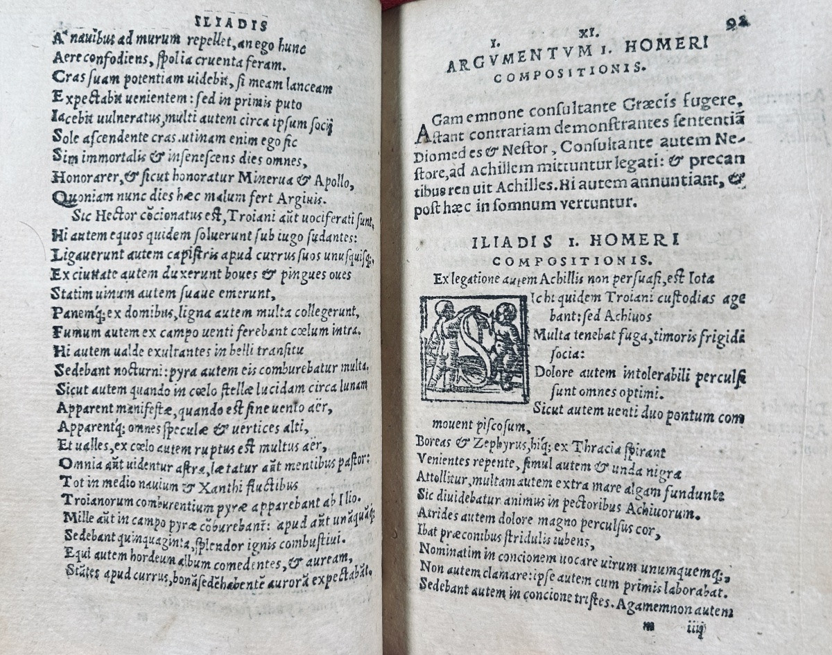 HOMÈRE - Ilias ad verbum translata Dino. Solingen, Soter, 1540, reliure en peau de truie.-photo-6