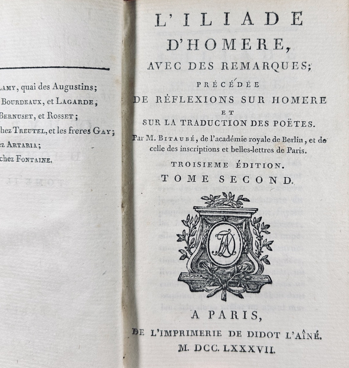 Homer - The Iliad And The Odyssey. Didot The Elder, 1787, In Period Speckled Calfskin Bindings. -photo-6