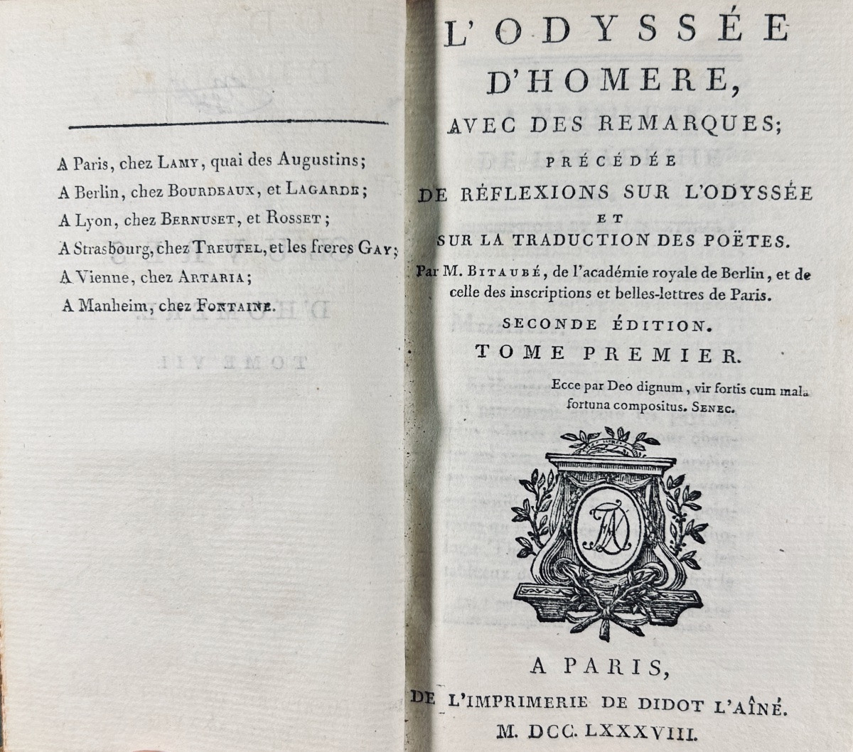Homer - The Iliad And The Odyssey. Didot The Elder, 1787, In Period Speckled Calfskin Bindings. -photo-7