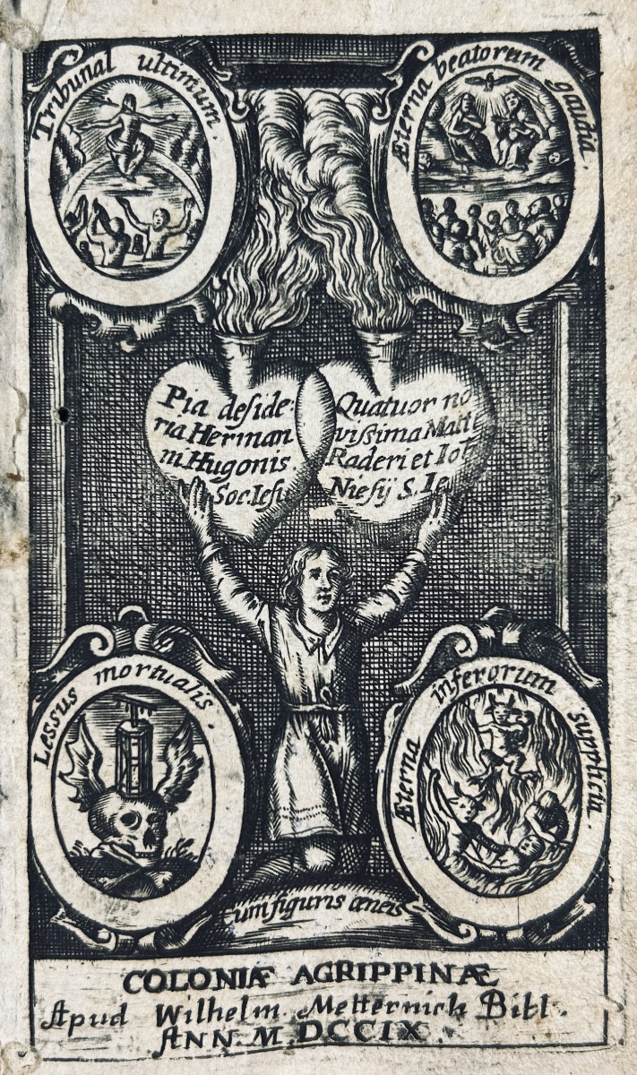 [hugo (hermannus)] - Pia Desideria Tribes Tomis Comprehensa. Cologne, Metternch, 1709, Bound.