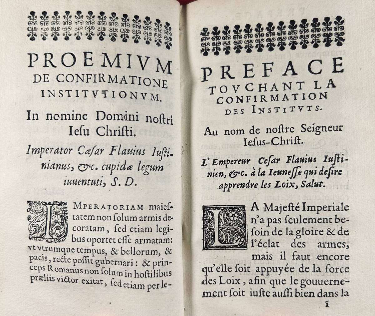 JUSTINIEN - Les quatre livres des intituts de l'empereur Justinien. 1655, reliures en vélin.-photo-4