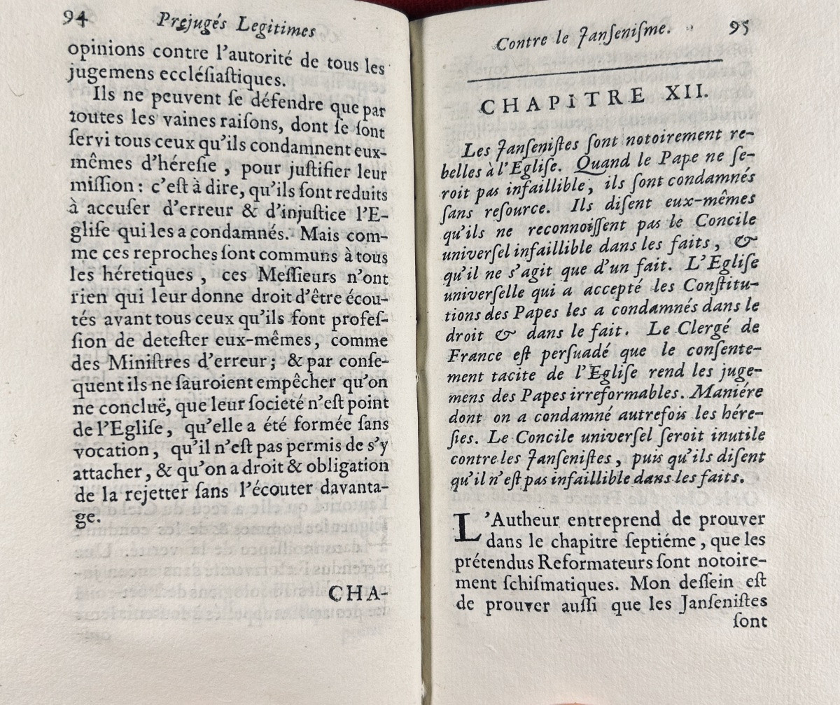 [LA VILLE (François de)] - Préjugés légitimes contre le Jansénisme. 1688, reliure aux armes.-photo-4