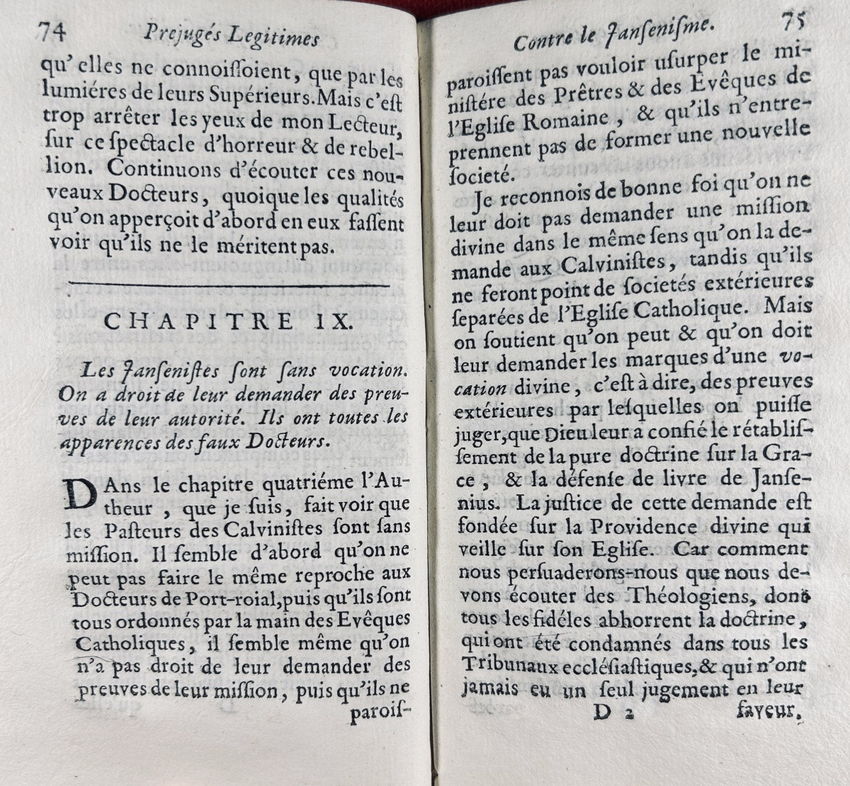 [LA VILLE (François de)] - Préjugés légitimes contre le Jansénisme. 1688, reliure aux armes.-photo-8
