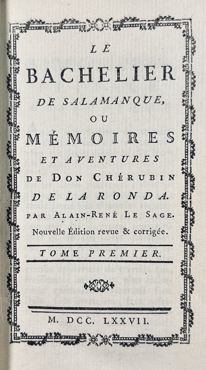 LE SAGE - Le bachelier de Salamanque ou Mémoires et aventures de Don Chérubin de la Ronda. 1777-photo-1