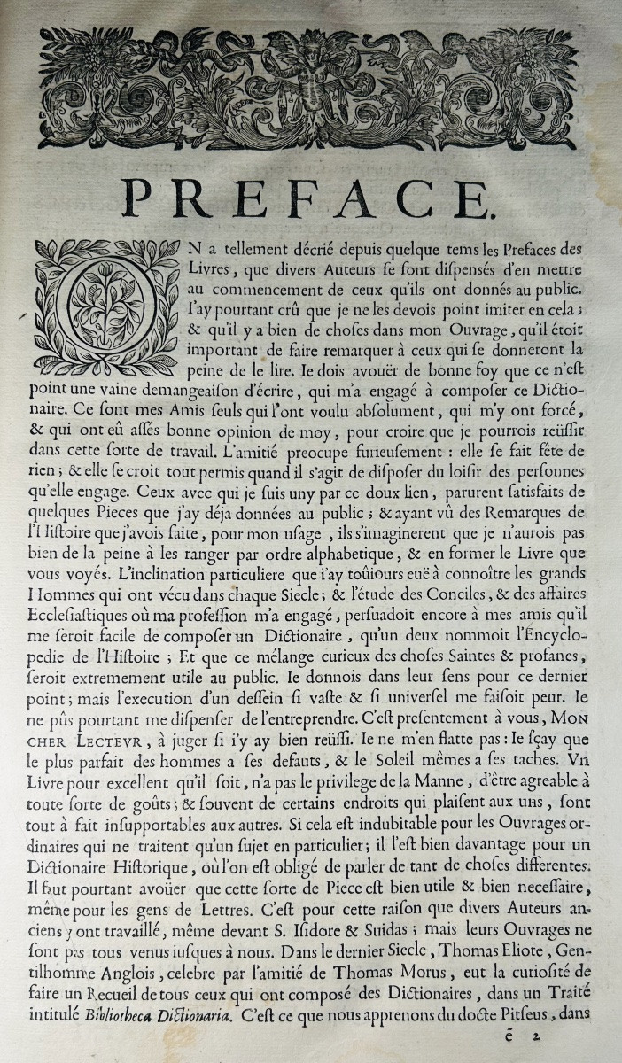 Moreri (louis) - The Great Historical Dictionary. Lyon, Chez Girin & Rivière, 1683, 2 Volumes.-photo-1