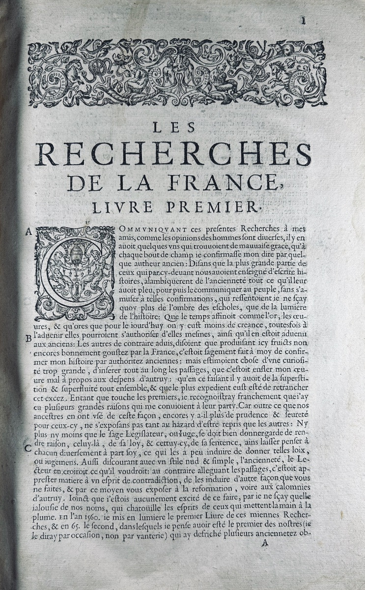 Pasquier (estienne) - Estienne Pasquier's Research Into France. At Sonnius, 1621.-photo-4