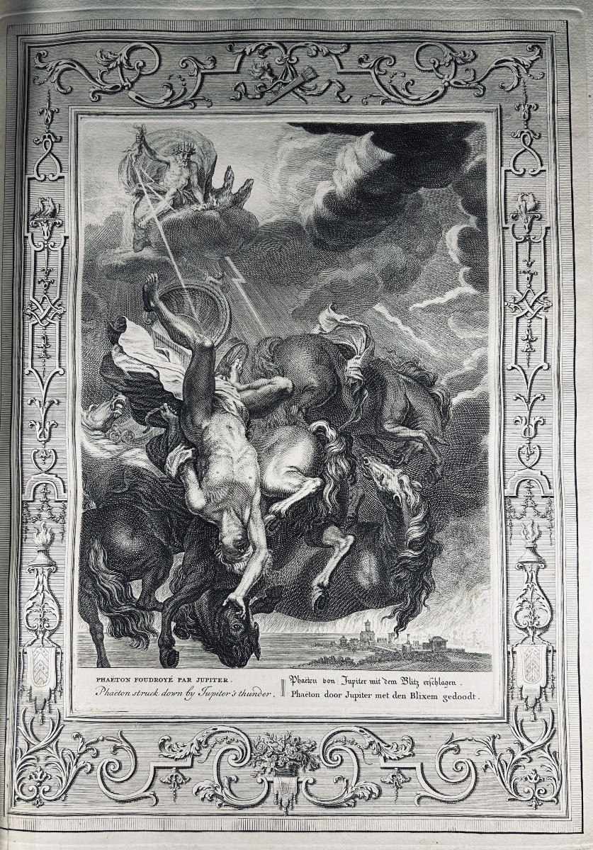 PICART LE ROMAIN - Le temple des muses, orné de LX. tableaux. Chatelain, 1742, reliure d'époque-photo-2