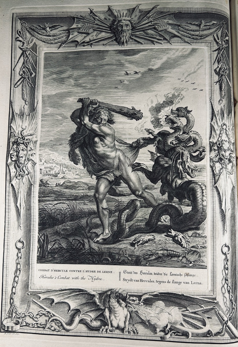 PICART LE ROMAIN - Le temple des muses, orné de LX. tableaux. Chatelain, 1742, reliure d'époque-photo-5