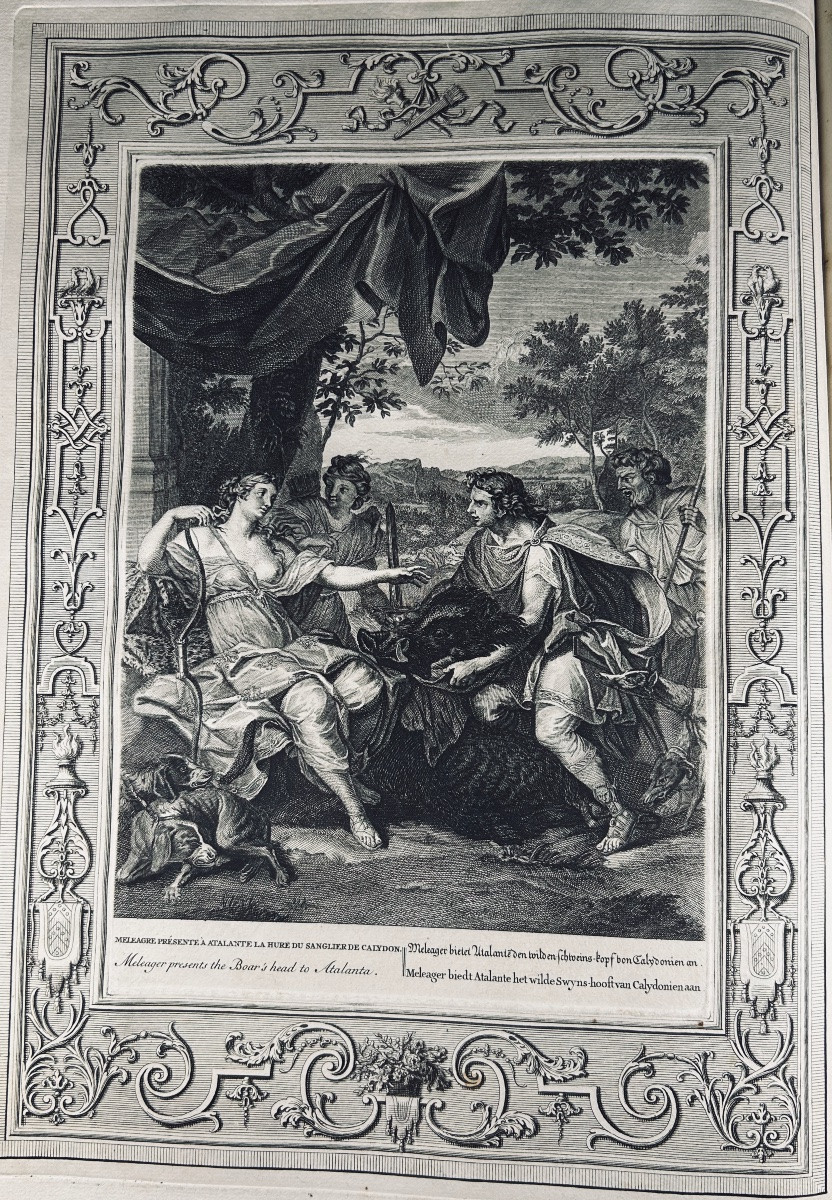 PICART LE ROMAIN - Le temple des muses, orné de LX. tableaux. Chatelain, 1742, reliure d'époque-photo-6