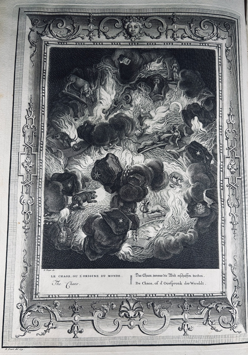 PICART LE ROMAIN - Le temple des muses, orné de LX. tableaux. Chatelain, 1742, reliure d'époque