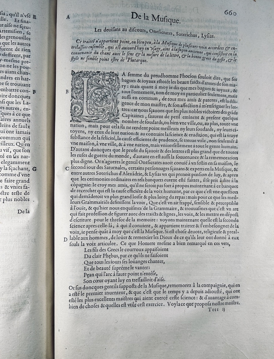 Plutarch - The Moral And Mixed Works Of Plutarch. Published By Barthélémy Macé, 1587.-photo-2